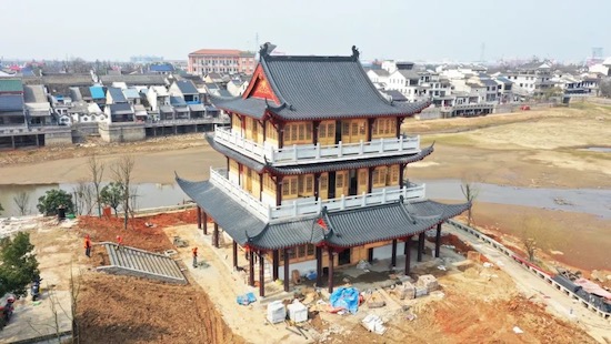 预计4月底建成靖港古镇标志性建筑最新进展来了(图1)